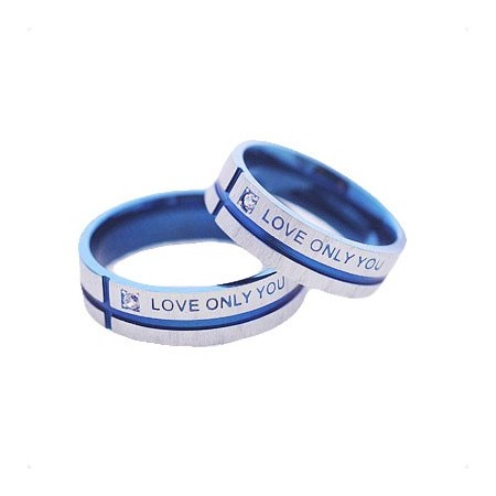 LOVE ONLY YOU titanium couples right ring