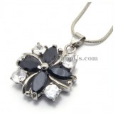 Beautiful Alloy Pendant with Rhinestones and Black Zircons