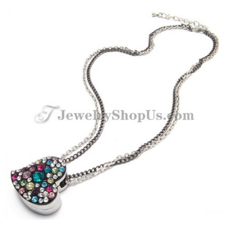 Colorful Heart Shape Rhinestones Alloy Pendant