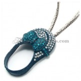 Elegant Green Shoes Alloy Pendant with Rhinestones