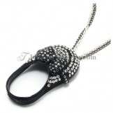Elegant Black Shoes Alloy Pendant with Rhinestones