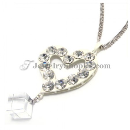 Gorgeous Heart Shape Alloy Pendant with Rhinestones and Zircon