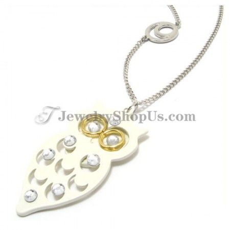 Lovely Owl Shape Alloy Pendant with Rhinestones