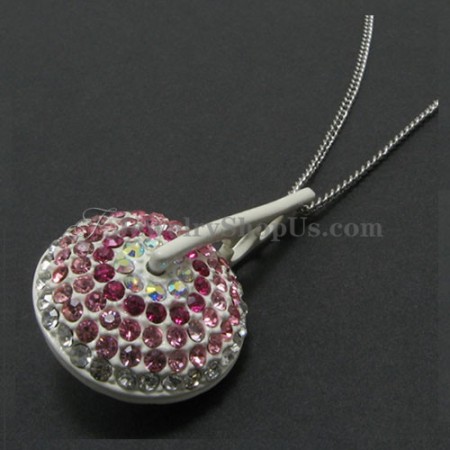 Gorgeous White Alloy Pendant with Colorful Rhinestones