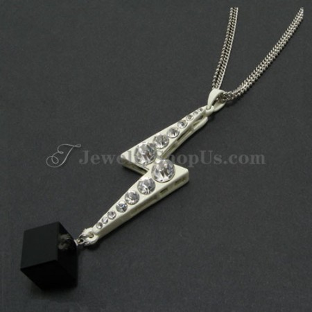 Lightning Shape Alloy Pendant with Rhinestones and Zircon