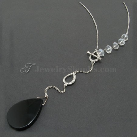 Alloy Pendant with Crystals