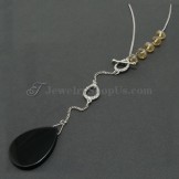 Alloy Pendant with Yellow Crystals