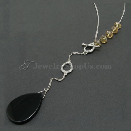 Alloy Pendant with Yellow Crystals