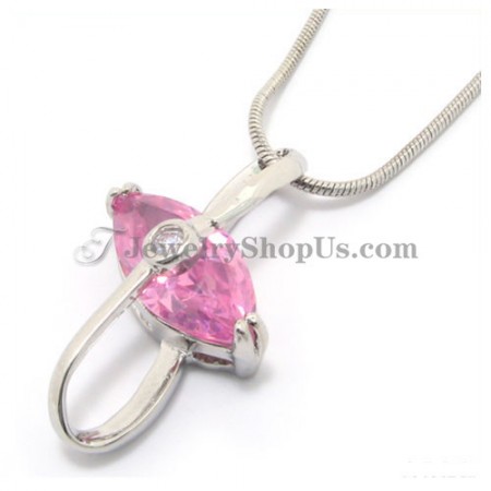 Alloy Pendant with Pink Zircon