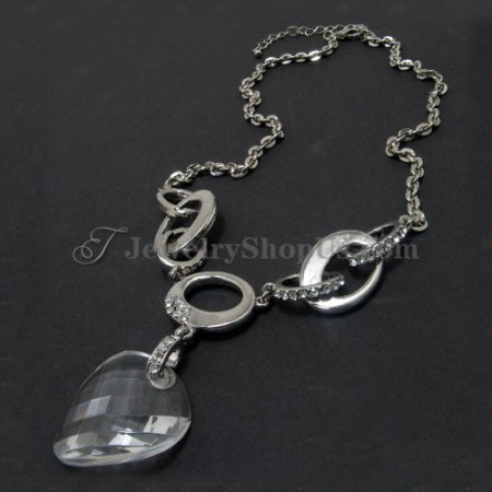 Elegant Alloy Pendant with Rhinestones and Crystal