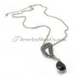 Elegant Alloy Pendant with Black Rhinestones and Zircon