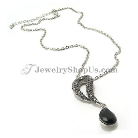 Elegant Alloy Pendant with Black Rhinestones and Zircon