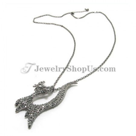 Cartoon Cat Alloy Pendant with Rhinestones