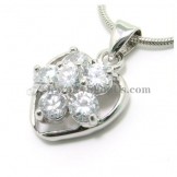 Elegant Heart Shape Alloy Pendant with Zircons