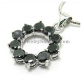 Gorgeous Alloy Pendant with Black Zircons