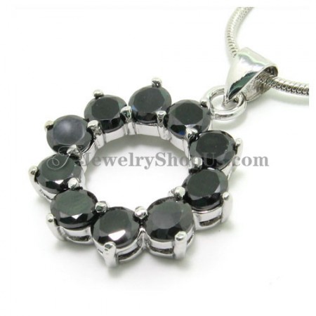 Gorgeous Alloy Pendant with Black Zircons