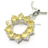 Gorgeous Alloy Pendant with Yellow Zircons