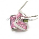 Gorgeous Alloy Pendant with Pink Zircons