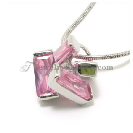 Gorgeous Alloy Pendant with Pink Zircons