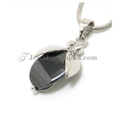 Gorgeous Strawberry Alloy Pendant with Black Zircon