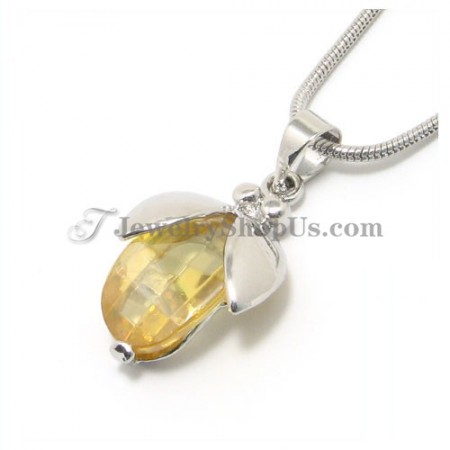 Gorgeous Strawberry Alloy Pendant with Yellow Zircon