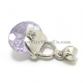 Elegant Alloy Pendant with Purple Zircon