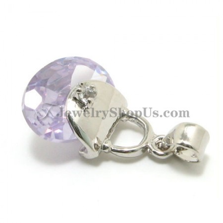 Elegant Alloy Pendant with Purple Zircon