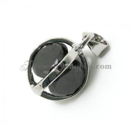 Elegant Alloy Pendant with Black Zircons