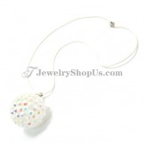 Fashion Alloy White Plexiglass and Rhinestones Pendant