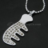 Fashion White Alloy Comb Shape Pendant with Rhinestones