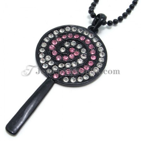 Fashion Alloy Lollipop Shape Pendant with Rhinestones