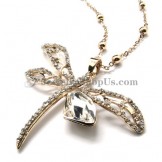 Fashion Yellow Alloy Pendant with Rhinestones