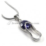 Elegant Slipper Shape Alloy Pendant with Purple Zircon