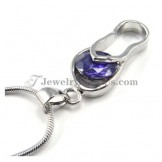 Elegant Slipper Shape Alloy Pendant with Purple Zircon