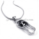 Elegant Slipper Shape Alloy Pendant with Black Zircon
