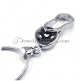 Elegant Slipper Shape Alloy Pendant with Black Zircon