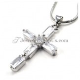 Fashion Cross Alloy Pendant with Rhinestones and Zircons
