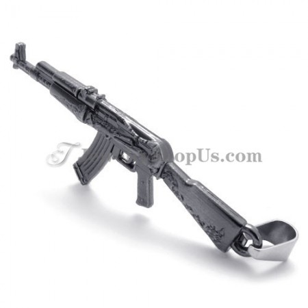 Fine Rifle Shotgun Shape Alloy Pendant