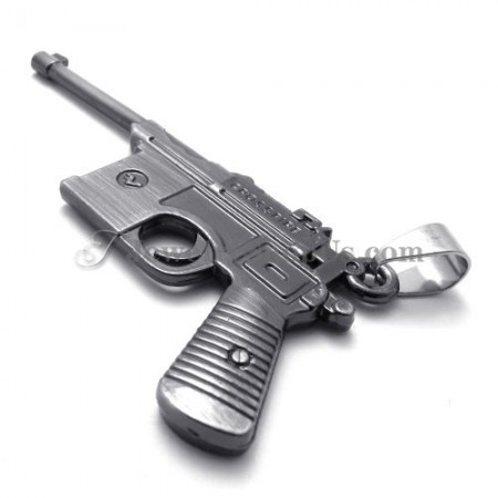 Fine Alloy Pistol Shape Pendant