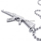 Fine Silver Rifle Shotgun Shape Alloy Pendant