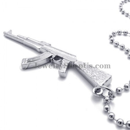 Fine Silver Rifle Shotgun Shape Alloy Pendant