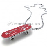 Fashion Alloy Red Skateboard Shape Pendant
