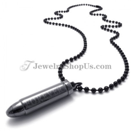 Fashion Black Alloy Lovers Bullet Pendants