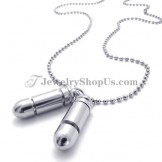 Fashion Alloy Lovers Silver Bullet Pendants