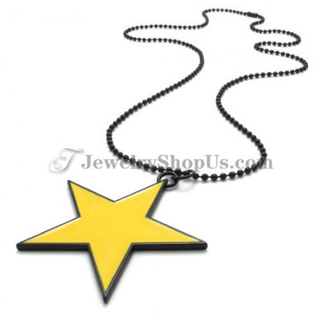 Elegant Yellow Alloy Star Shape Pendant