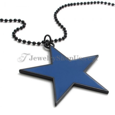 Elegant Blue Alloy Star Shape Pendant