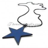 Elegant Blue Alloy Star Shape Pendant
