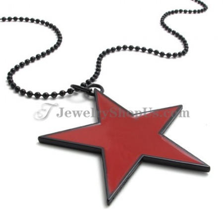 Elegant Red Alloy Star Shape Pendant