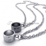 Fashion Black and Silver Alloy Lovers Pendants
