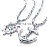 Elegant Alloy Rudder and Anchor Lovers Pendants